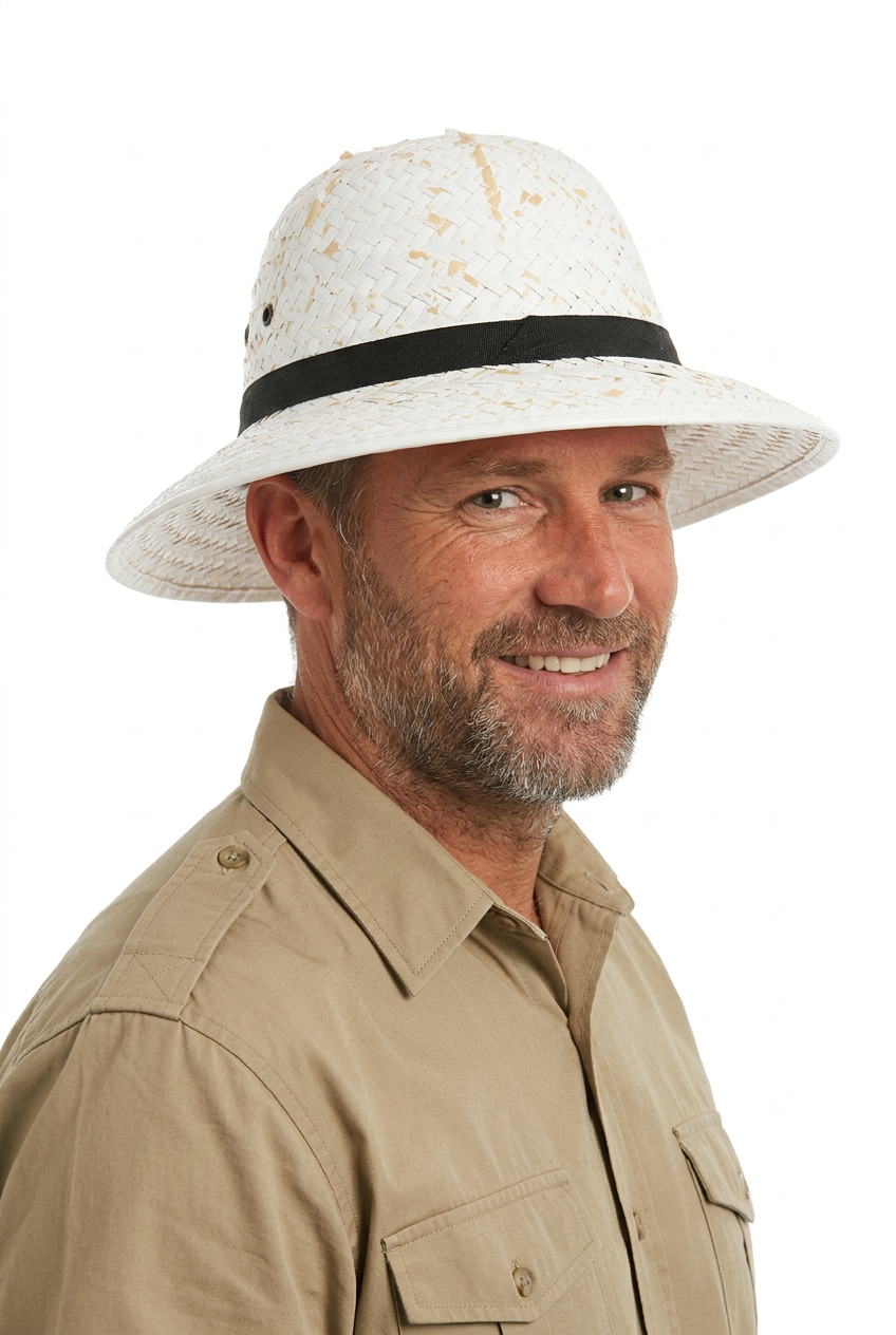 Sombrero Salacot Blanco Adulto