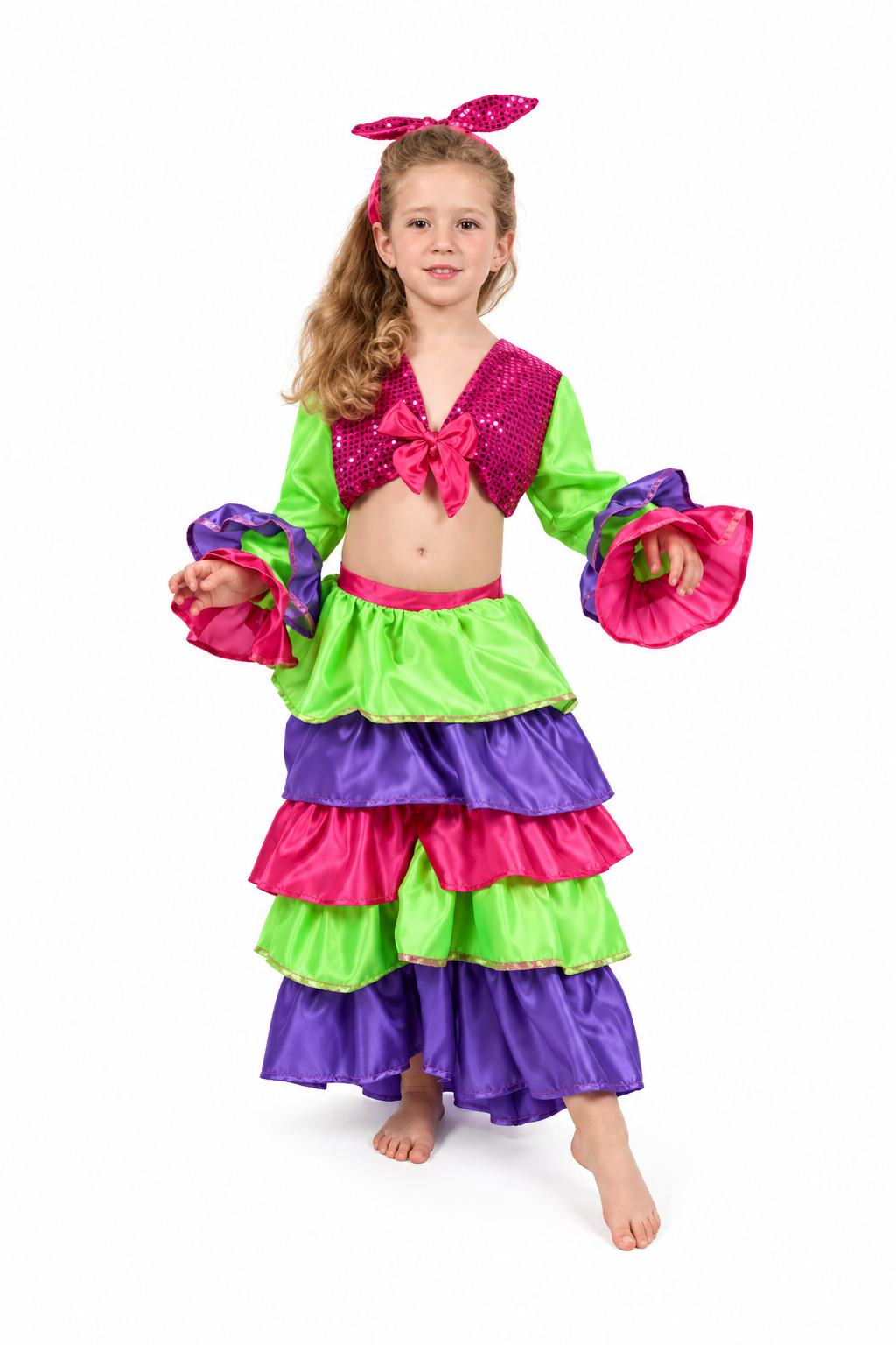 Children's Brazilian Costume - Skirt, Top, and Headband for Girls