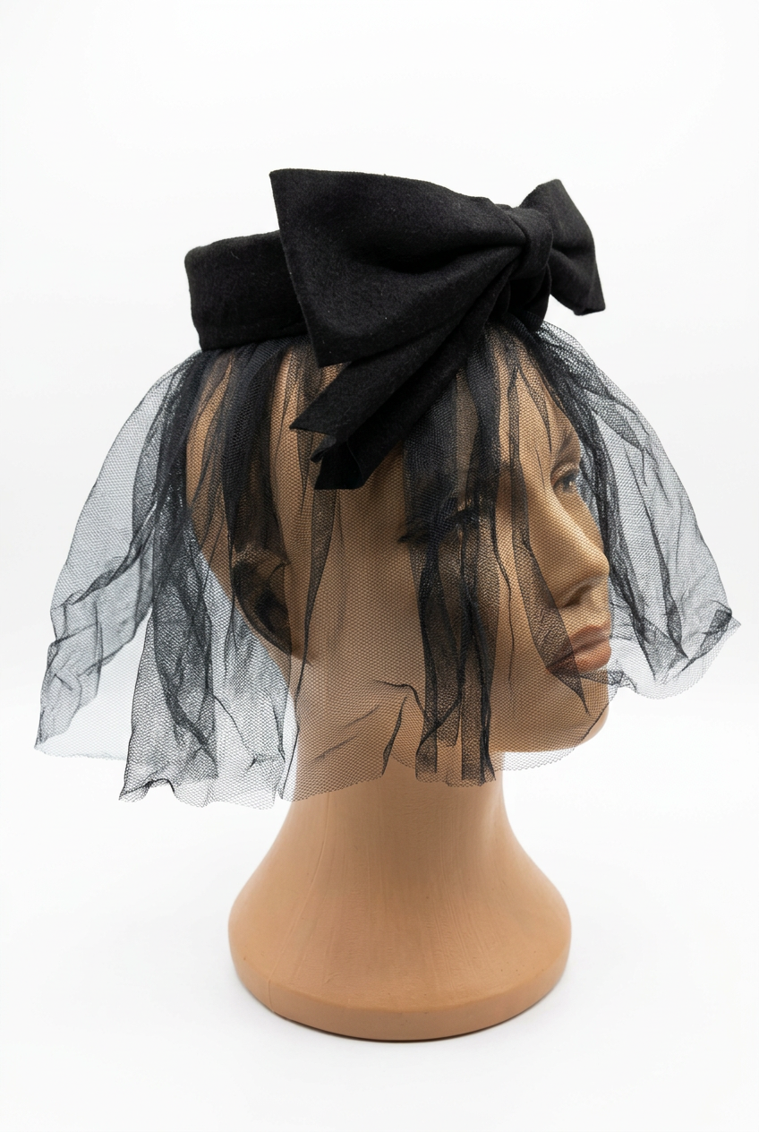 Widow's Cap with Black Veil