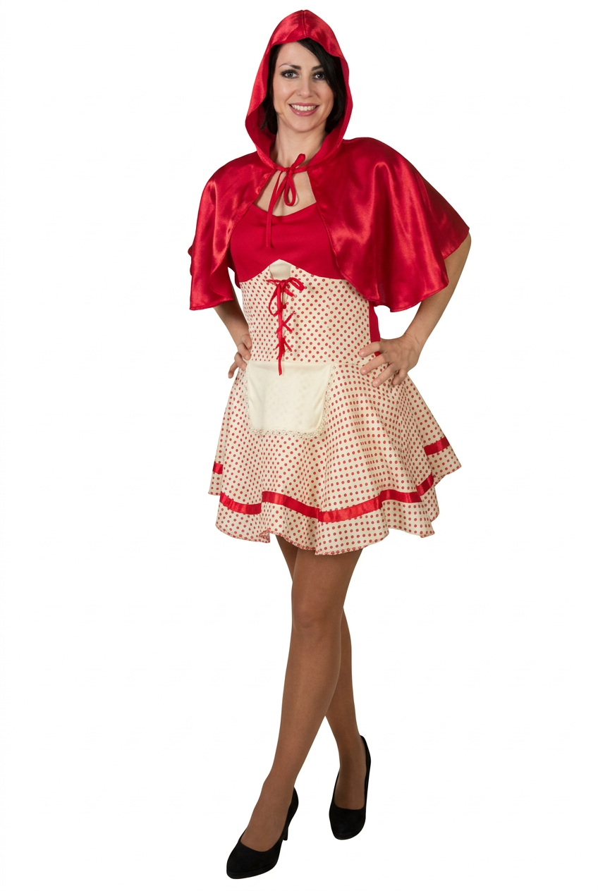 Disfraz Caperucita Roja Adulto — Falda, Corpiño y Capa
