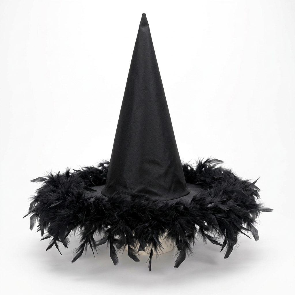 Gorro de Bruja con Pluma Decorativa Halloween Adulto