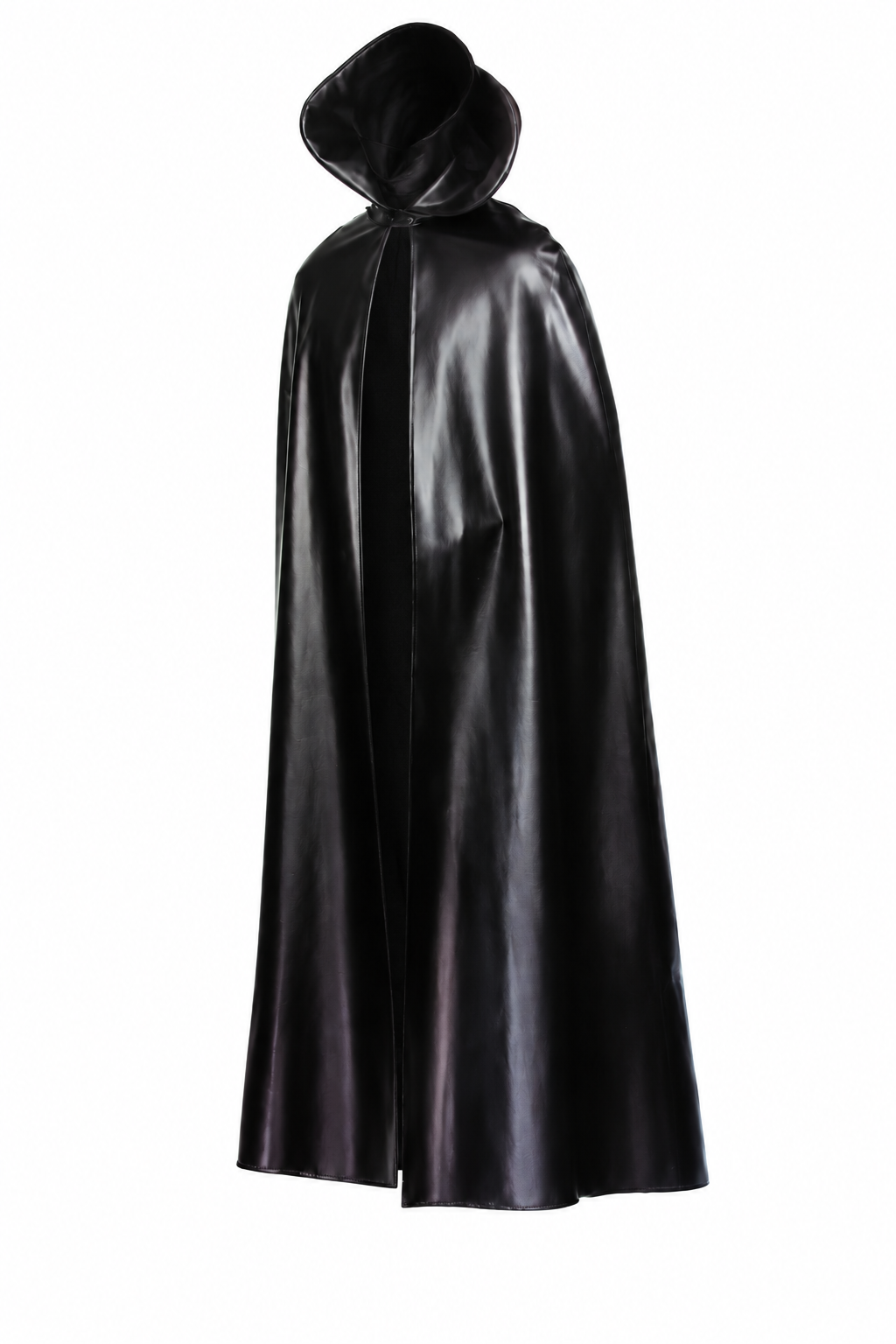Faux Leather Black Cape - Adult Vampire, Wizard, or Witch Costume