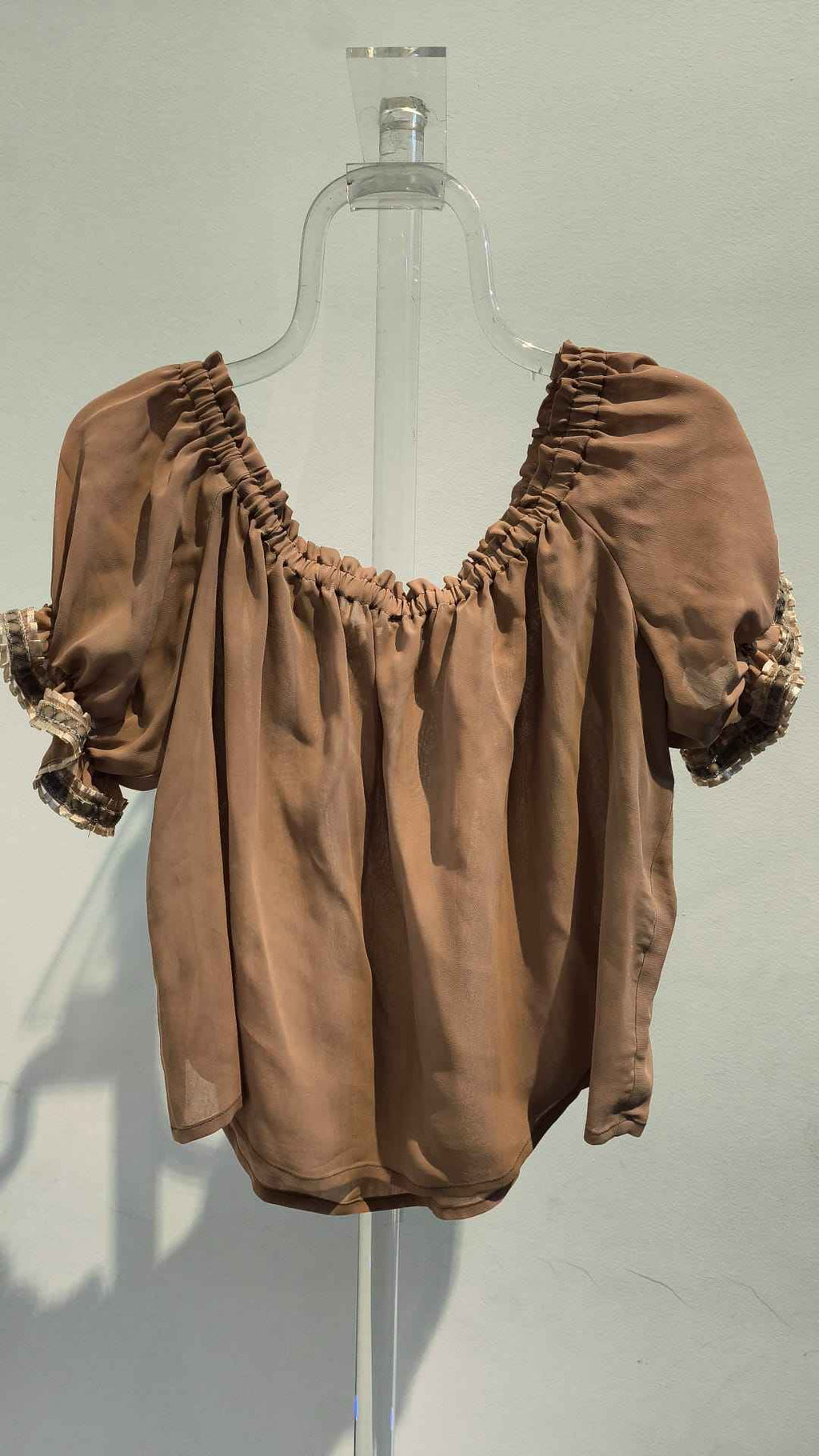 Camisa Medieval Marrón con Pasamanería