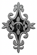 Aplique Bordado Barroco Negro y Plata