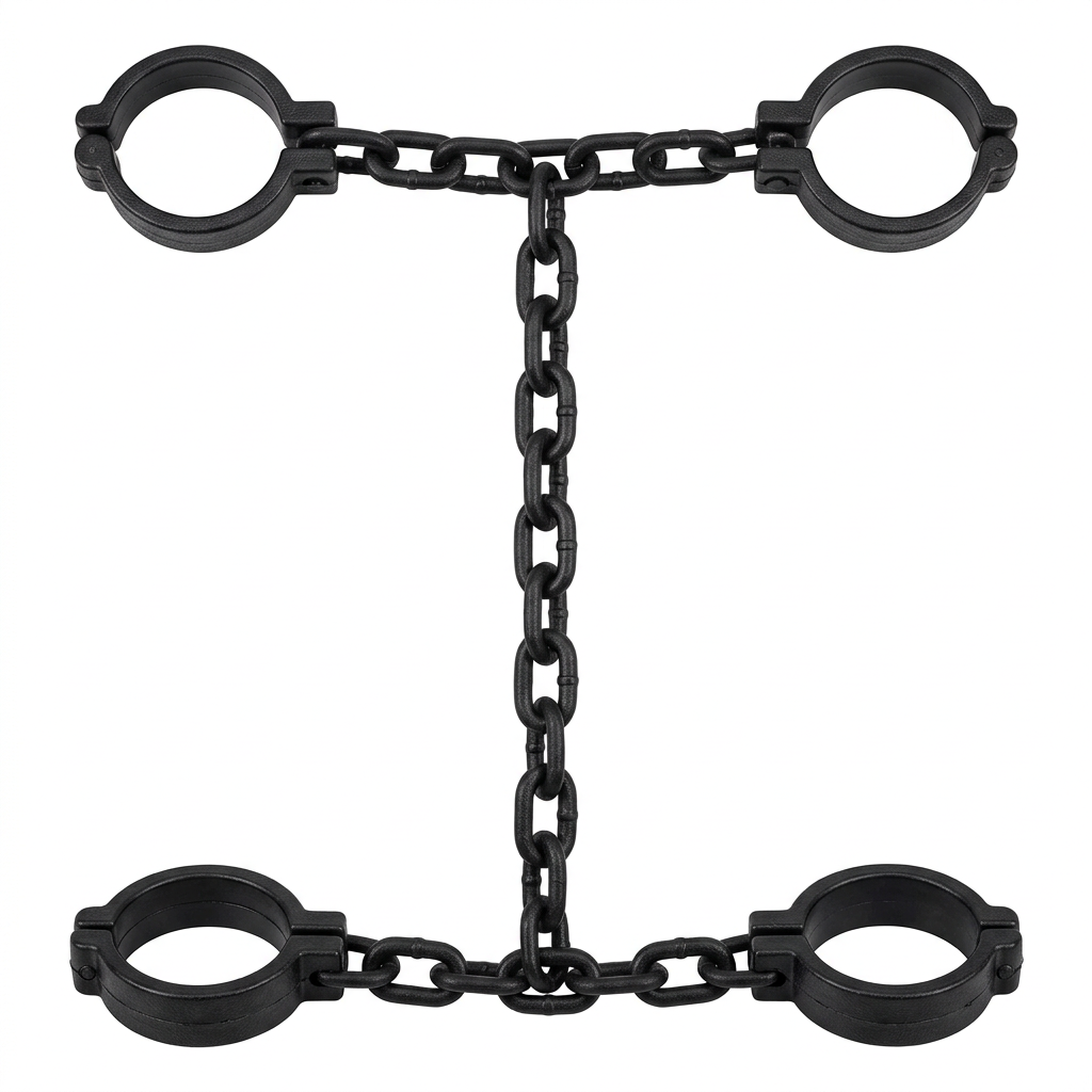 Cadenas de Convicto con Grilletes de Brazos y Tobillos