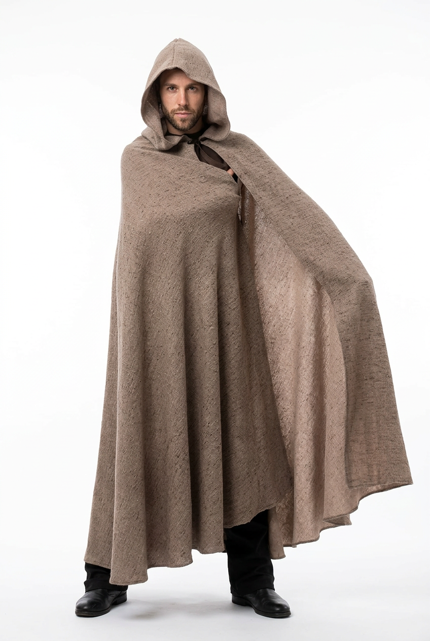 Disfraz Capa Deluxe- Marron Oscura-Beige-verde