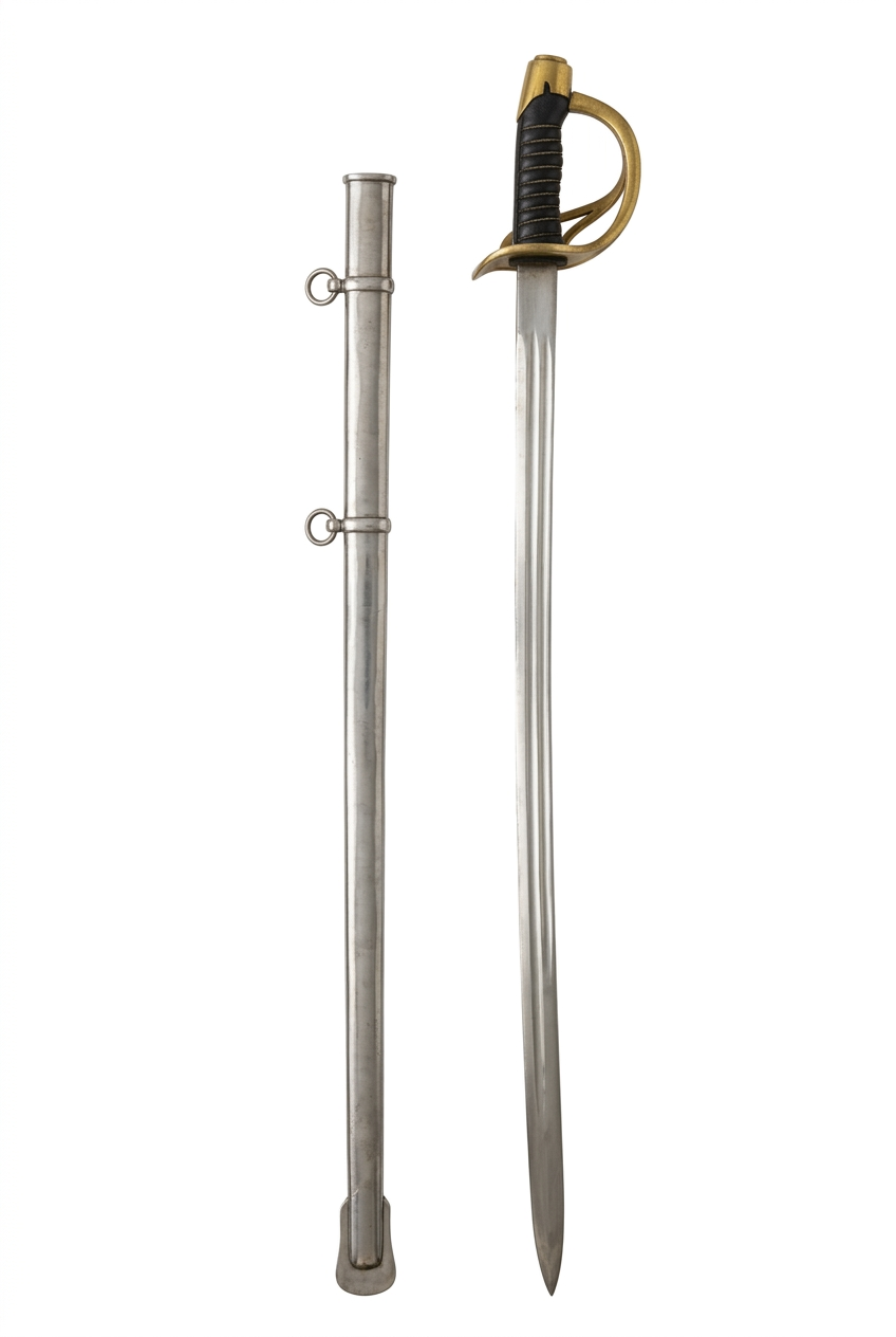 Sable de Caballería con Guarda Dorada Réplica Decorativa 97 cm