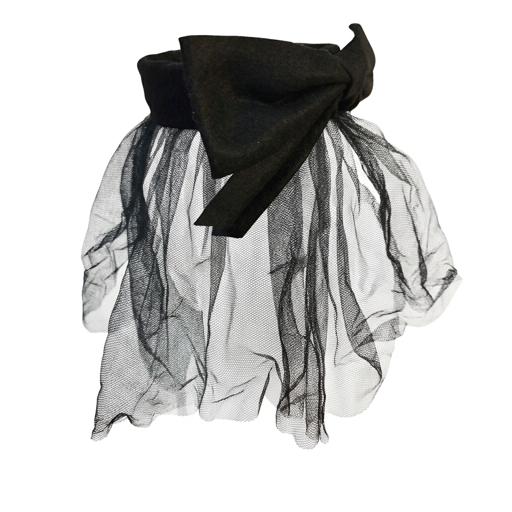 Widow's Cap with Black Veil