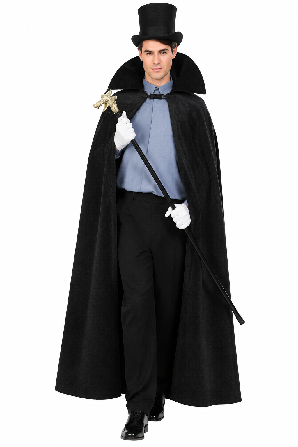 Black Leather Cape Costume