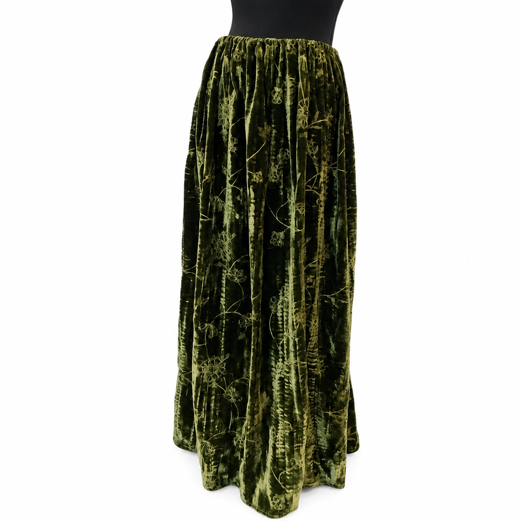 Handmade Green Velvet Medieval Skirt
