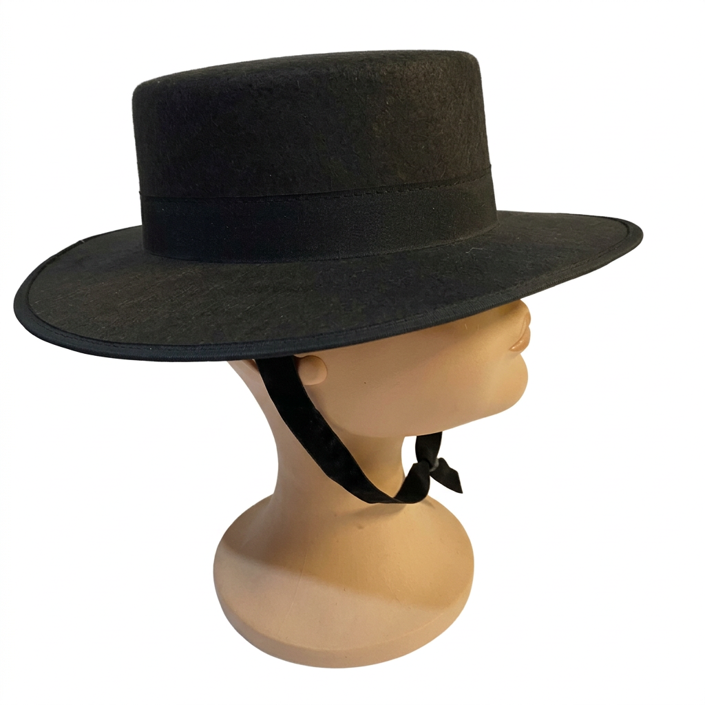Sombrero Cordobés Negro con Barboquejo