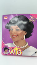Peluca Audrey Negra con Mechas Grises Corta – Widmann