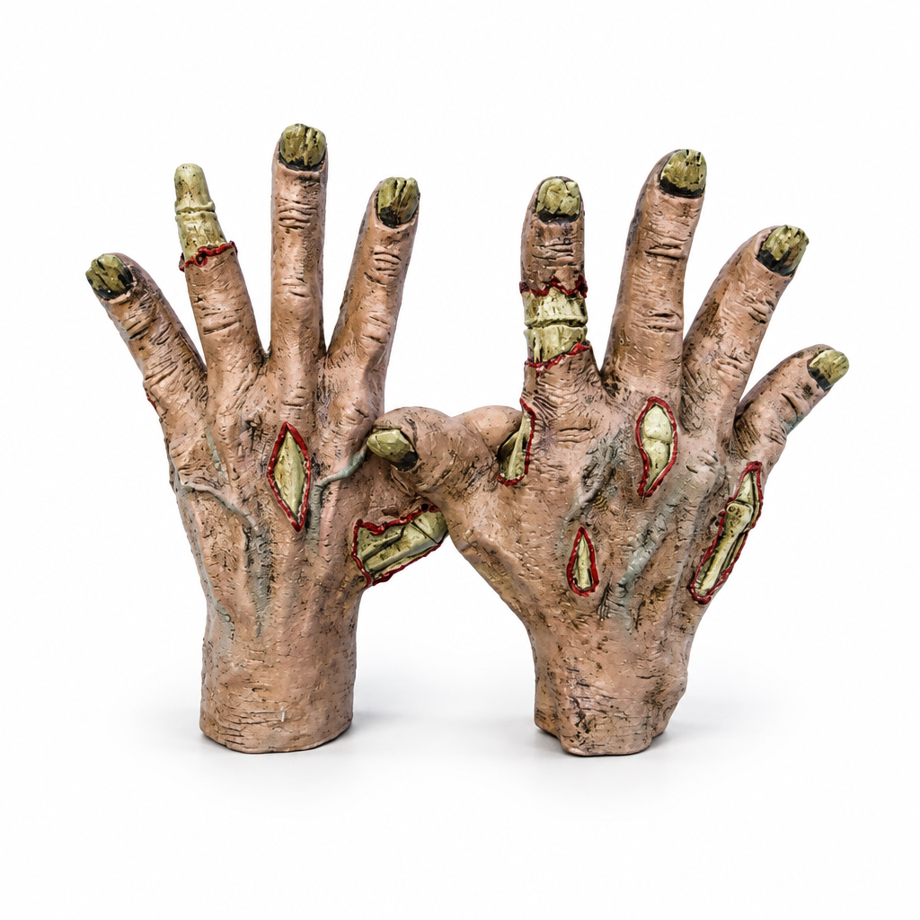 Manos de zombi modelo 1 sobre fondo blanco