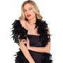 Boa de Plumas Negra 119 cm