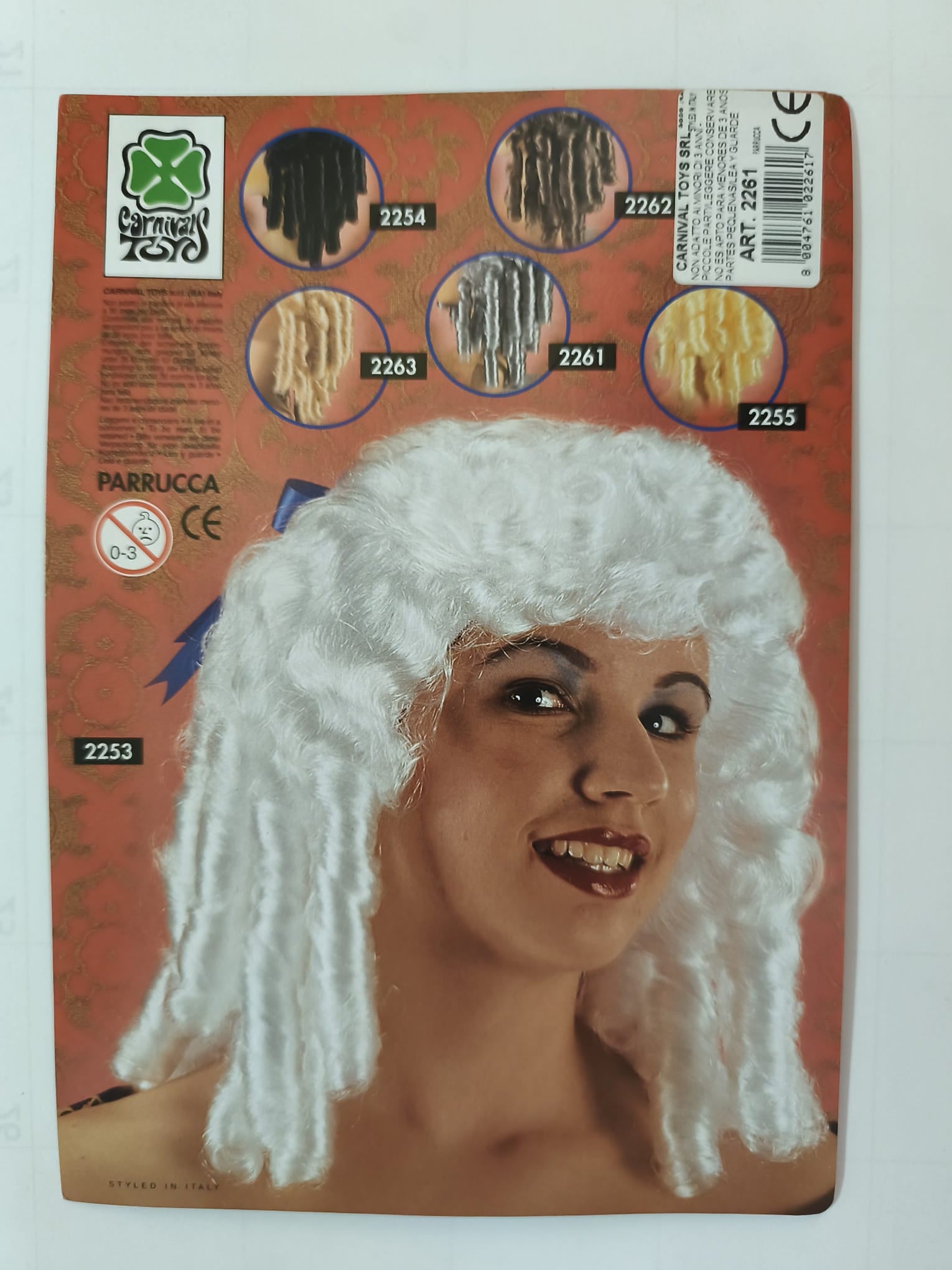 Peluca Barroca Blanca con Tirabuzones